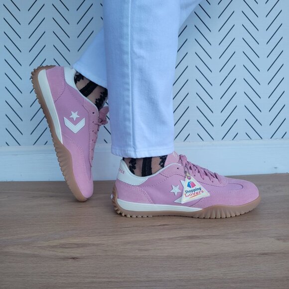 ⭐Converse Run Star Trainer Ox Sz 7 Women Casual Shoes Suede Sneaker Pink A13362C - Picture 2 of 14
